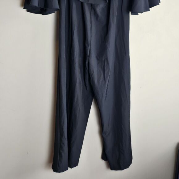 Ace By Aimee Black Ruffled Off - Shoulder Jumpsuit XL/12 Sexy Spring - Picture 9 of 11